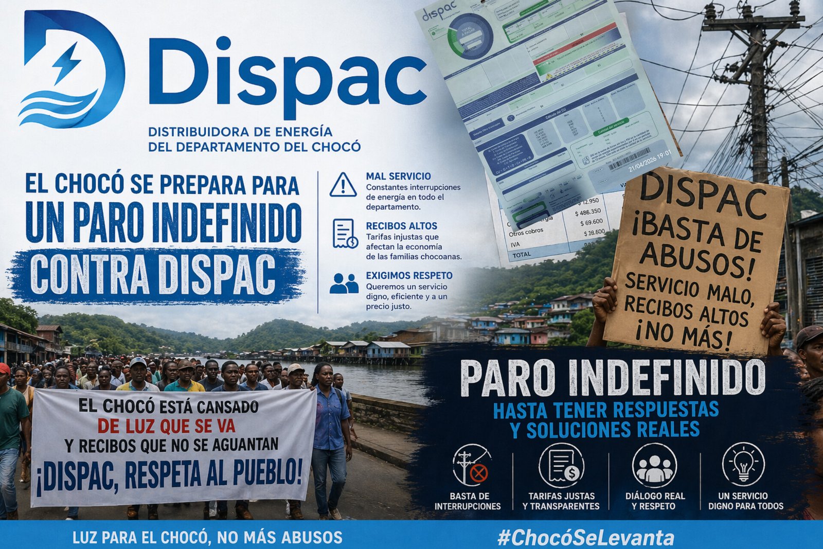 ULTIMAHORA! EL CHOCÓ AL BORDE DE UN PARO INDEFINIDO CONTRA LA EMPRESA ENERGÉTICA DISPAC