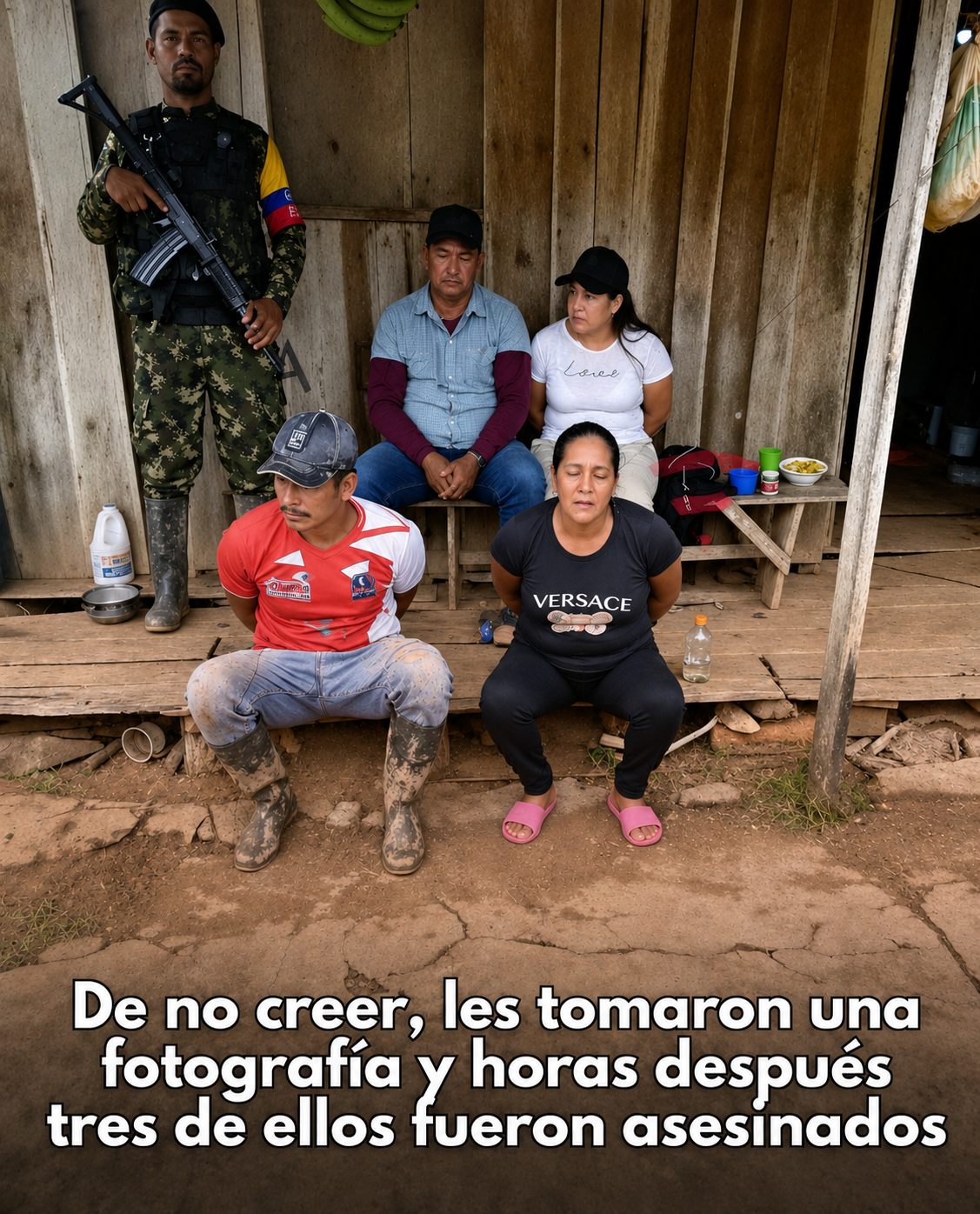 Les tomaron una fotografía y de ellos aparecen tres muertos